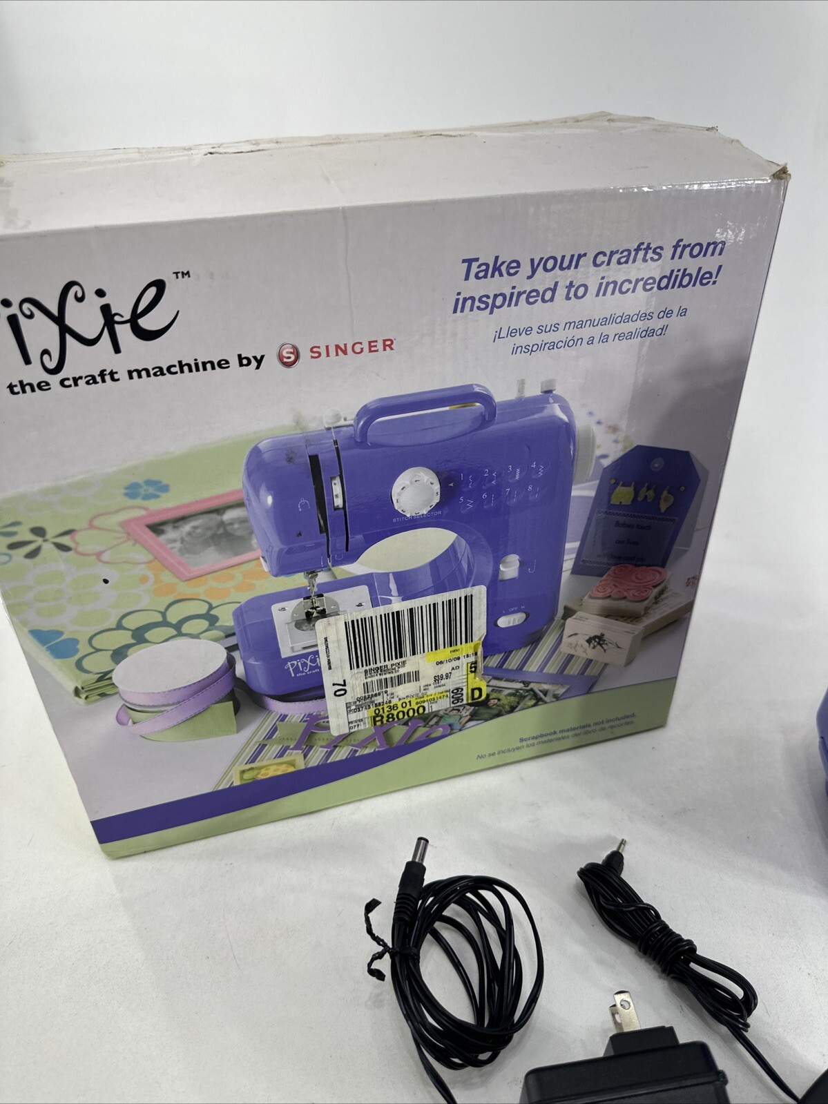 Pixie the Craft Machine by Singer Sewing Machine W/box TESTED with AC and Pedal