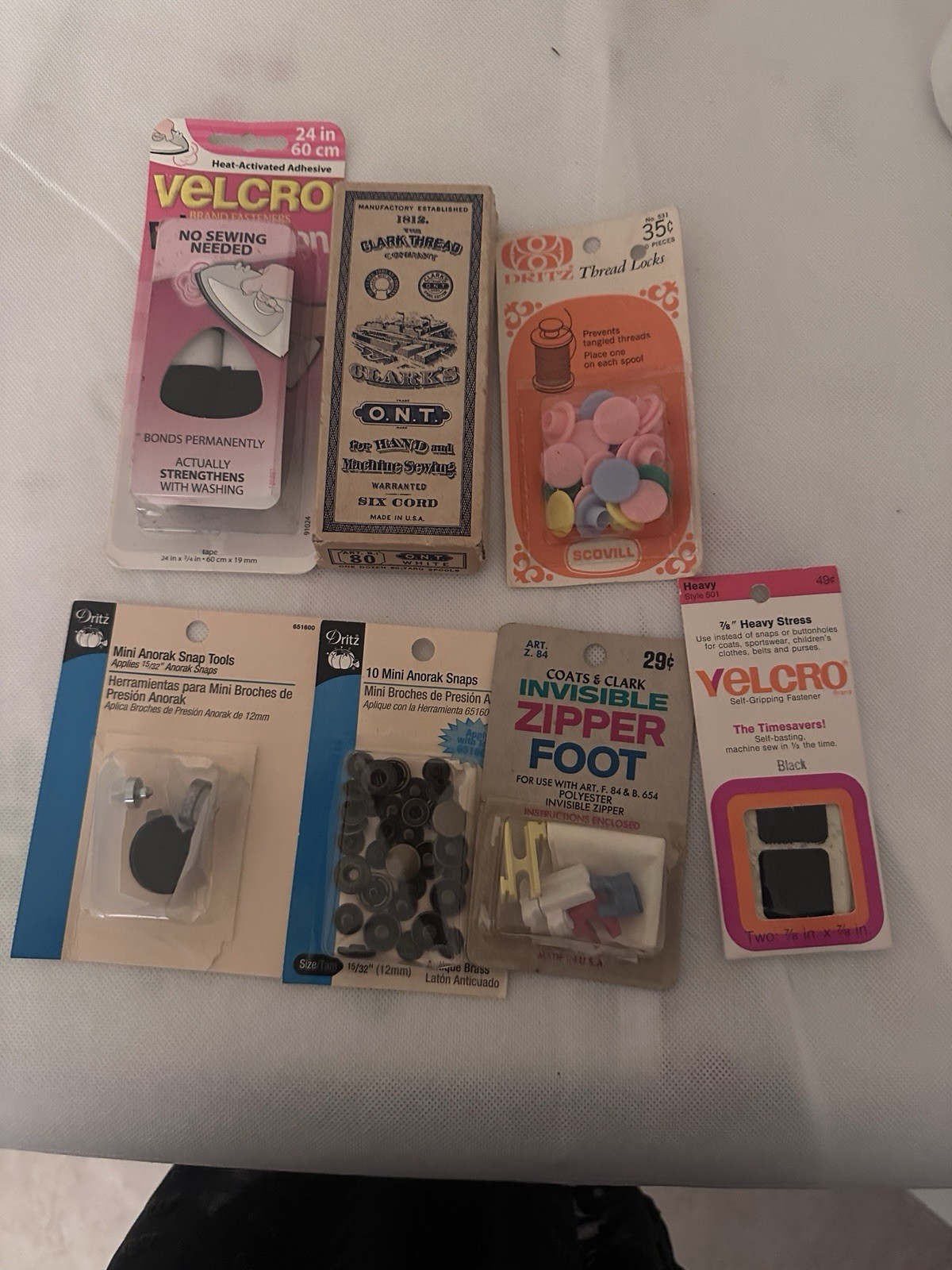 Vintage Mixed Lot Sewing Items & VTG Clark Thread Box -empty