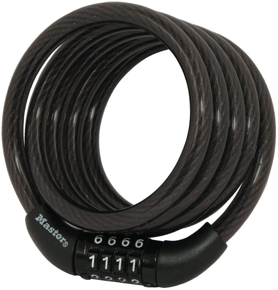 8143D Bike Lock Cable with Combination - Secure & Durable Black