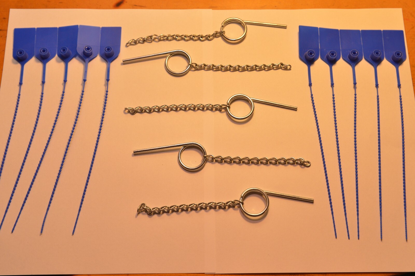 🎯 5 FIRE EXTINGUISHER PULL PINS W/ CHAIN & 10 BLUE TAMPER SEALS  SHIPS FREE