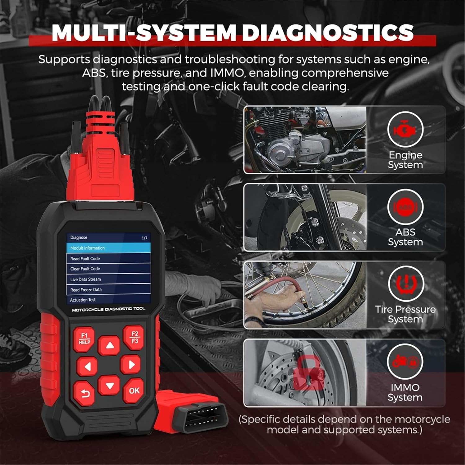 FXTUL M4 Motorcycle Diagnostic Tool for Harley-Davidson 4P/6P, Read/Clear Codes
