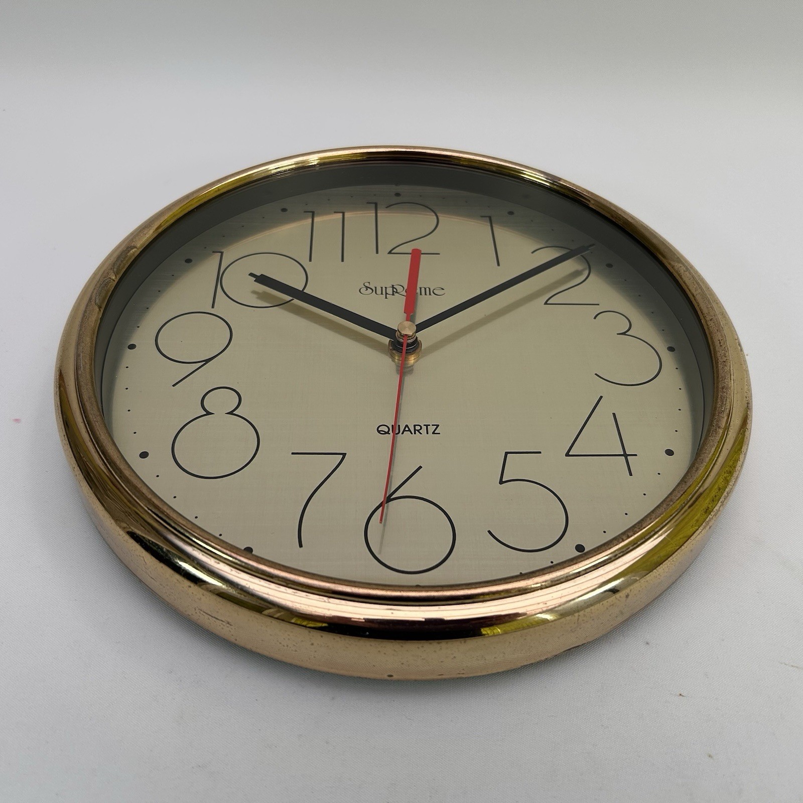 Vintage Supreme Gold Effect Wall Clock 80's Retro