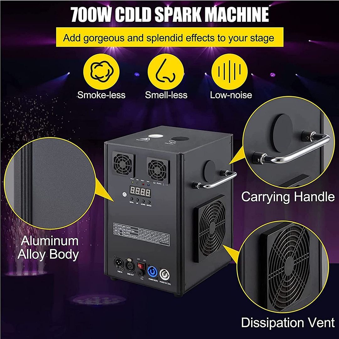 700W Cold Spark Machine Stage Effect DMX Firework Machine Event Party Wedding