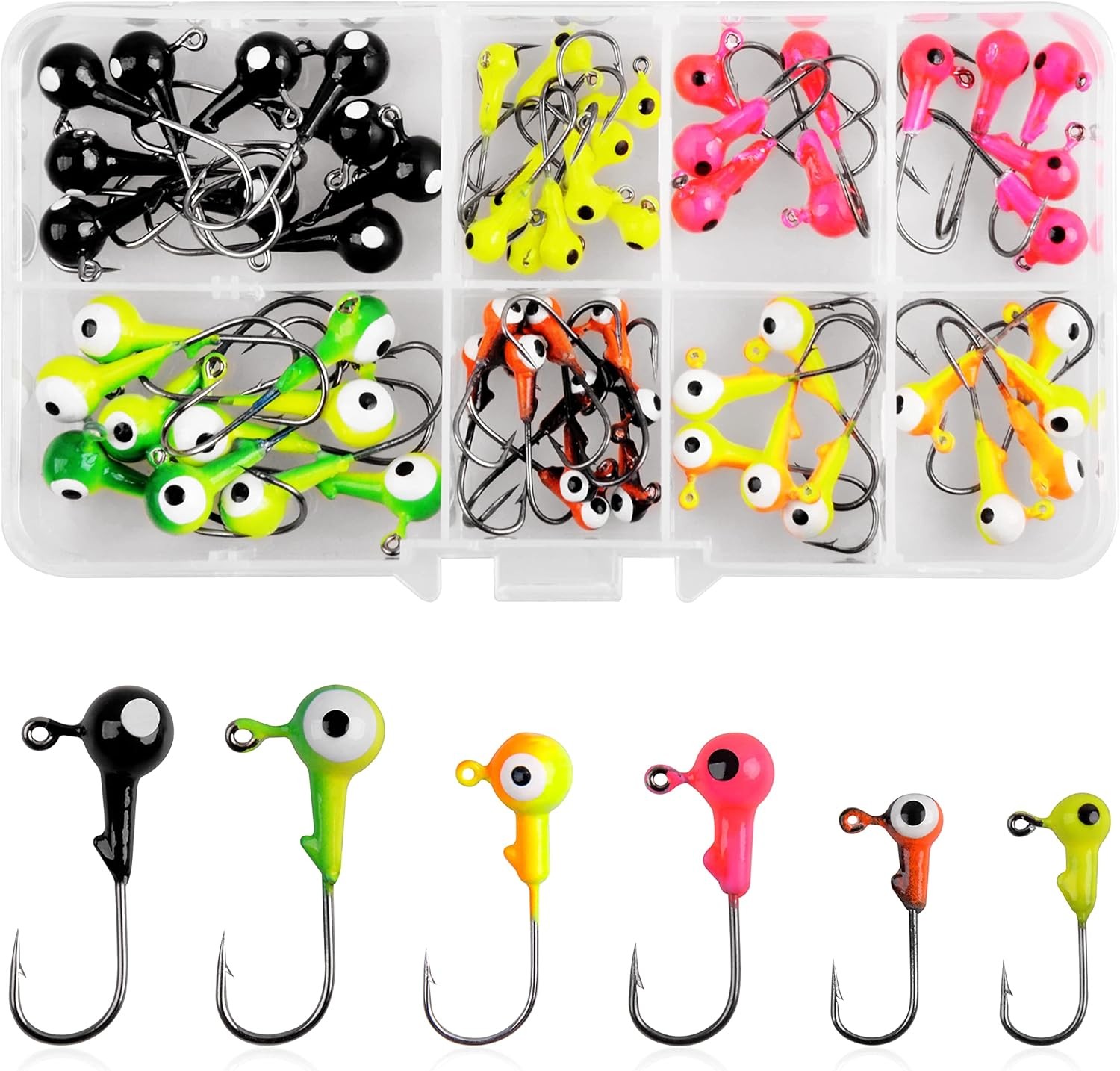 Fishing Jig Heads Hooks Kit, 35/ Fishing Lures Jig Heads with Ball