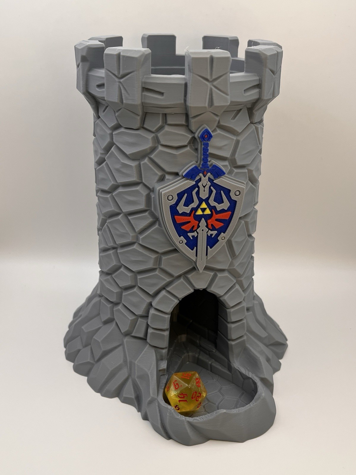 D&D Dice Tower, Hylian Shield, Zelda inspired.