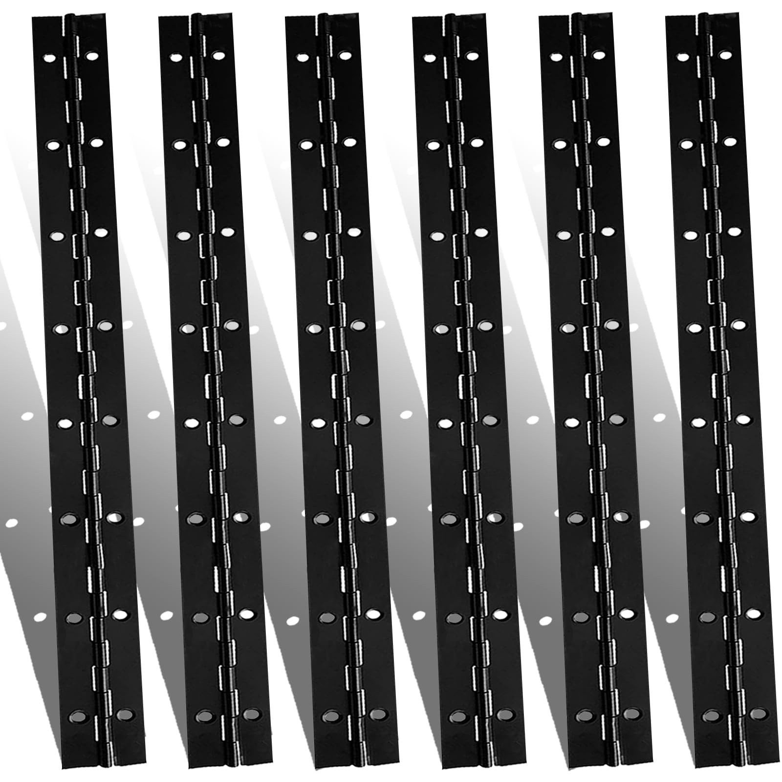 6PCS Continuous & Piano Hinges 16Inch with Holes, 0.04”Thick Stainless Ste