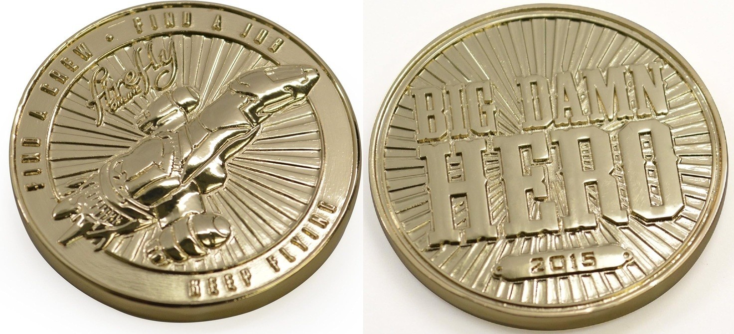 New Rare Original 2015 SDCC Exclusive QMX Firefly Big Damn Hero Challenge Coin