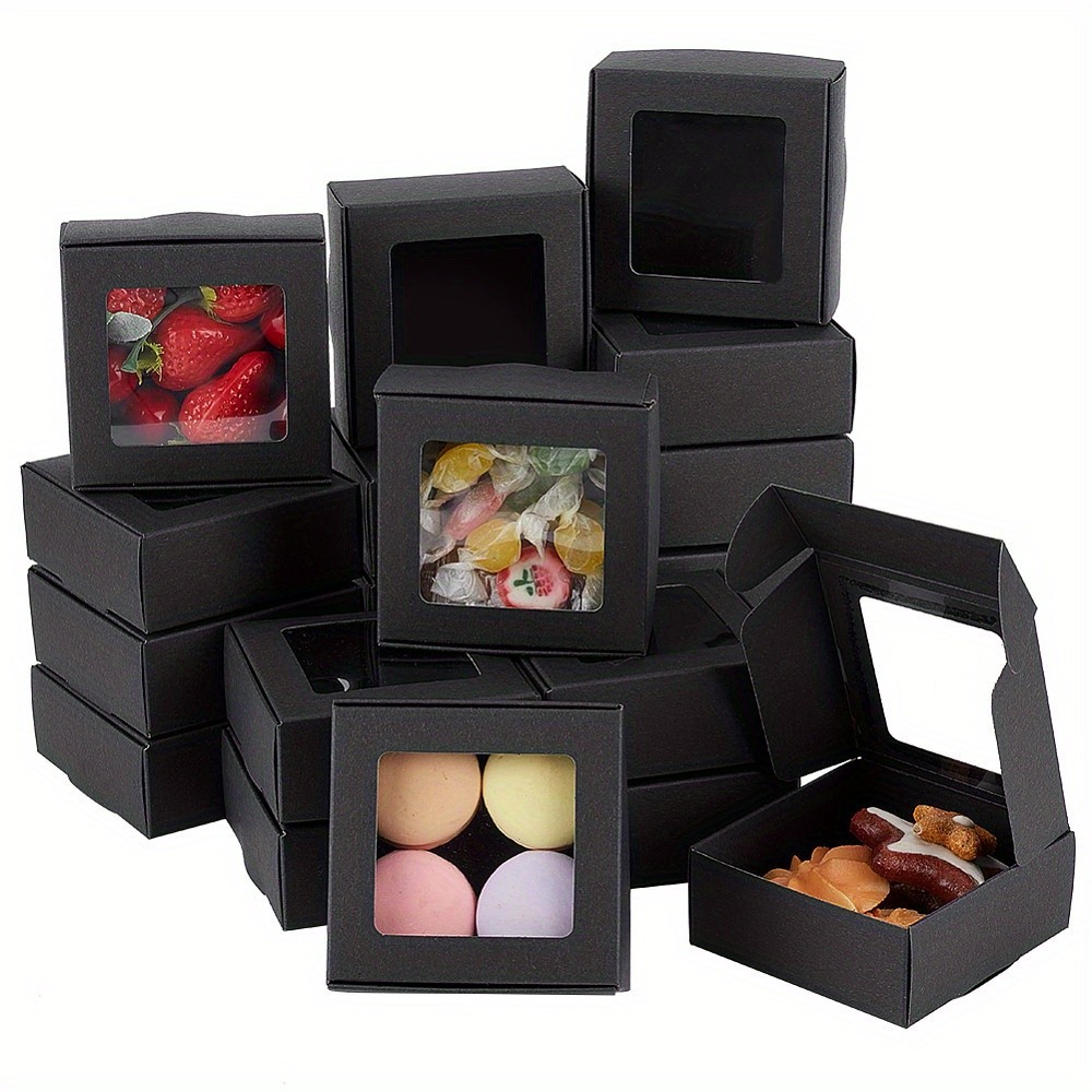 24pcs Paper boxes Bakery box with PVC Clear Window for Party Wedding Shower