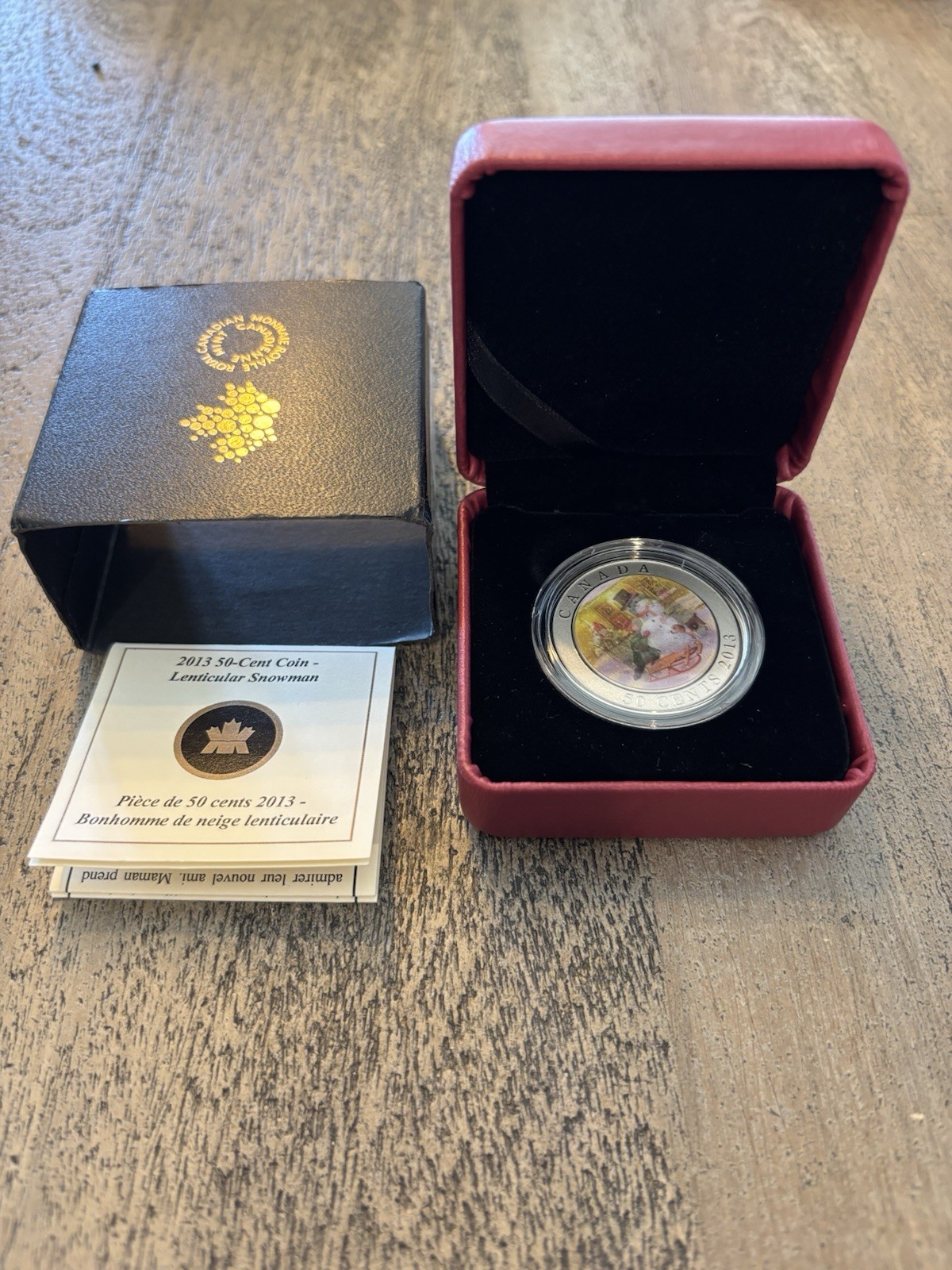 2013 Canada 50 Cents Coloured  Coin - Lenticular Snowman