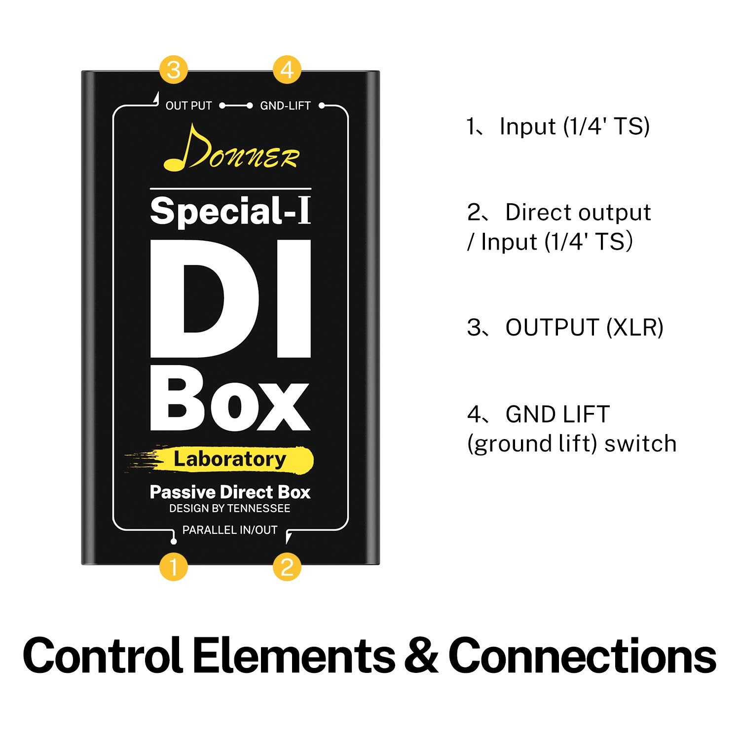Donner Special-Ⅰ Professional High-Performance Passive DI-Box Compact, BLACK