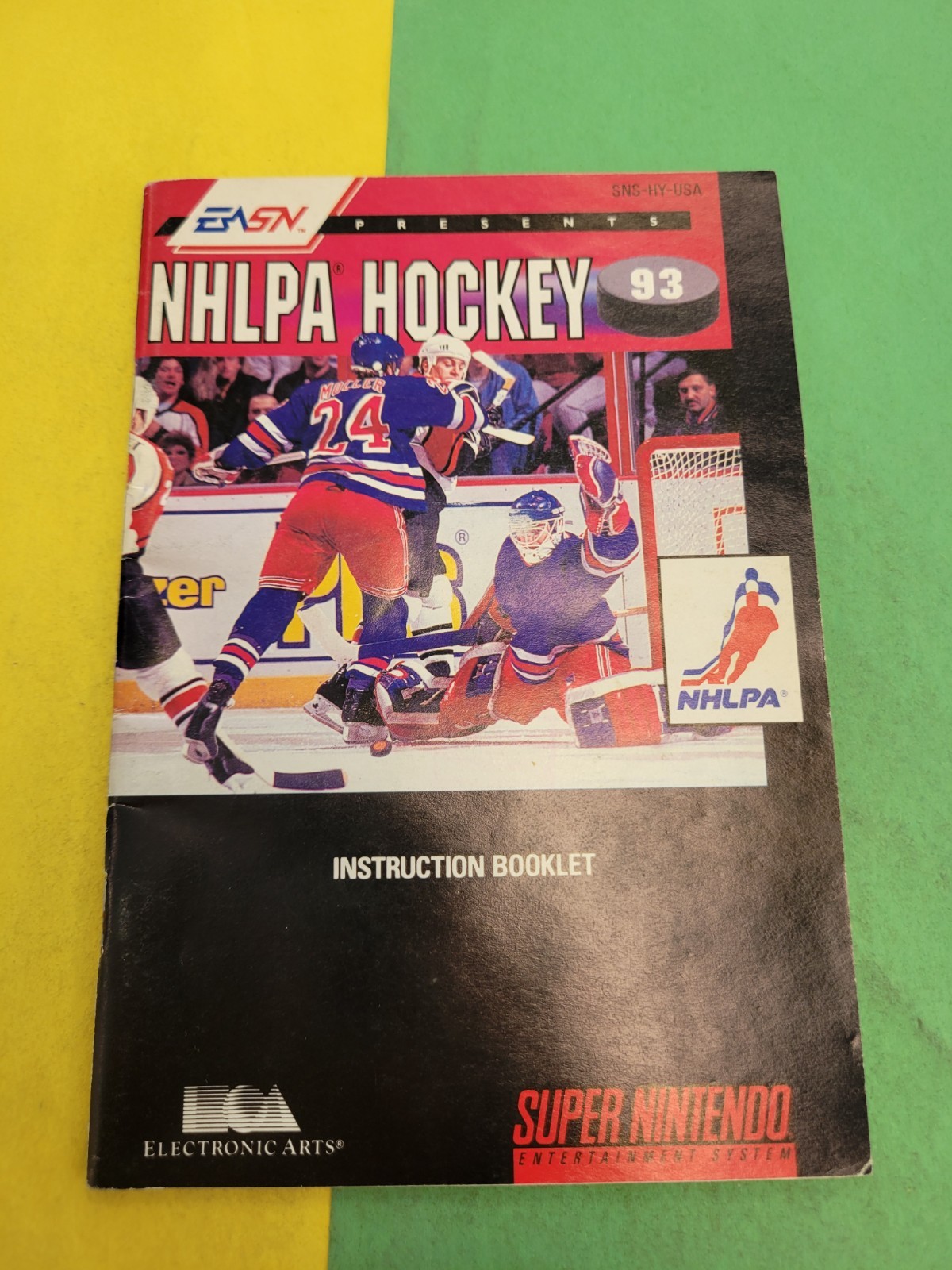 NHLPA Hockey 1993 SNES Instruction Booklet Electronic Arts