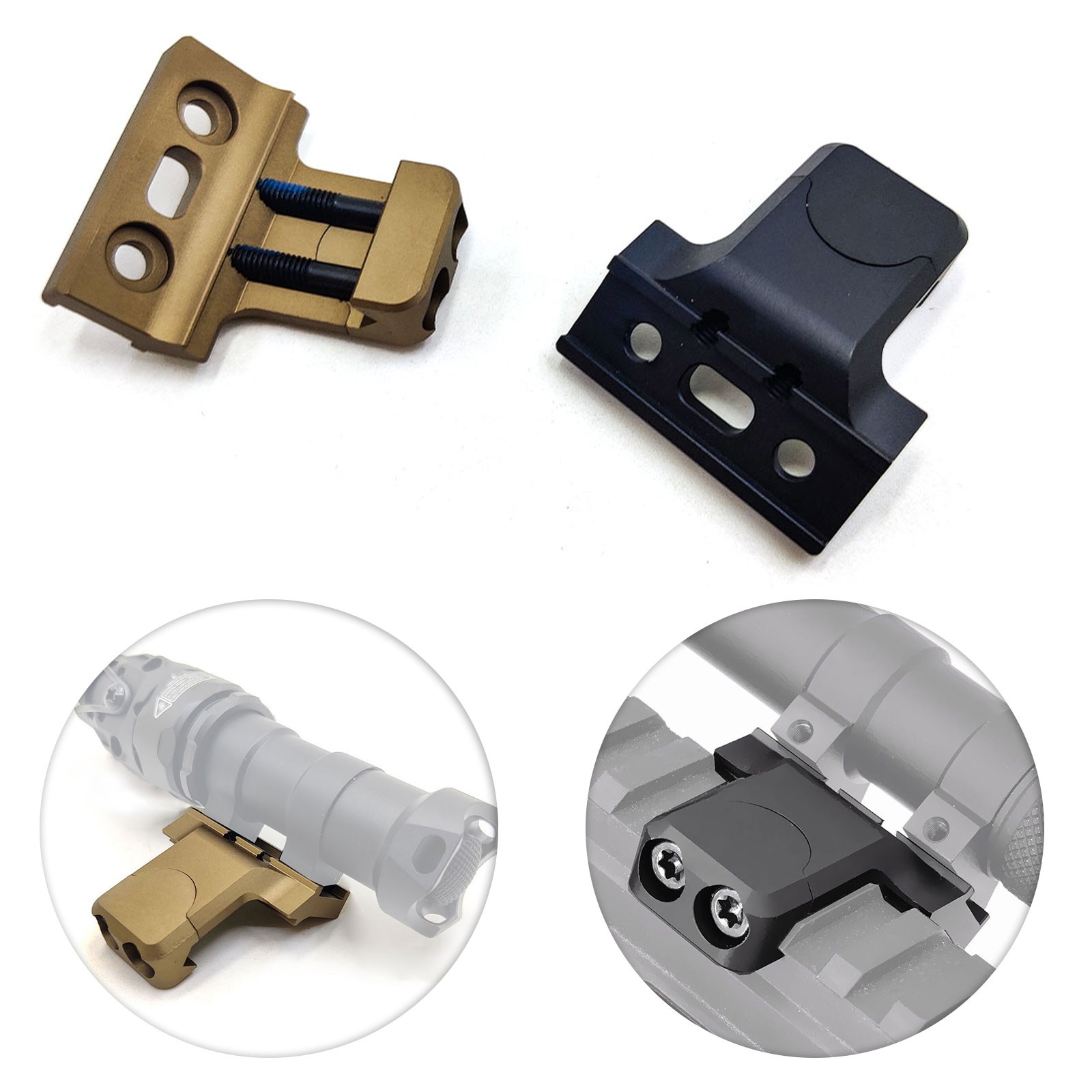 Tactical Offset Mount Base 20mm Picatinny Rail Mount For M300 M600 Weapon Light
