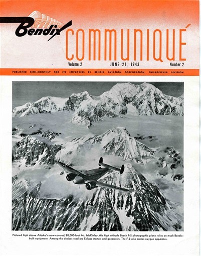 Bendix Communique 1943 B-24 Liberator & Beech F-2 Photographic Plane