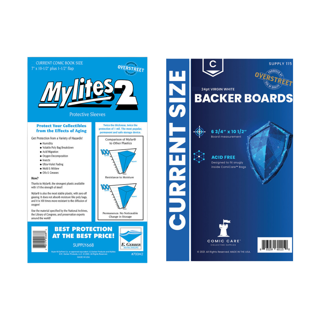 50 Mylite 2 Mil Mylar Comic Book Bags (Modern/Current) and Boards Acid Free CC