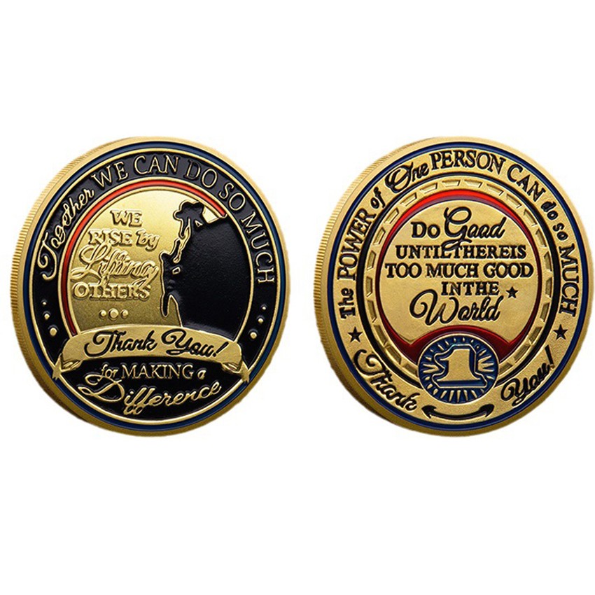 10PCS Thank You For Making A Difference Gold Plated Commemorative Challenge Coin