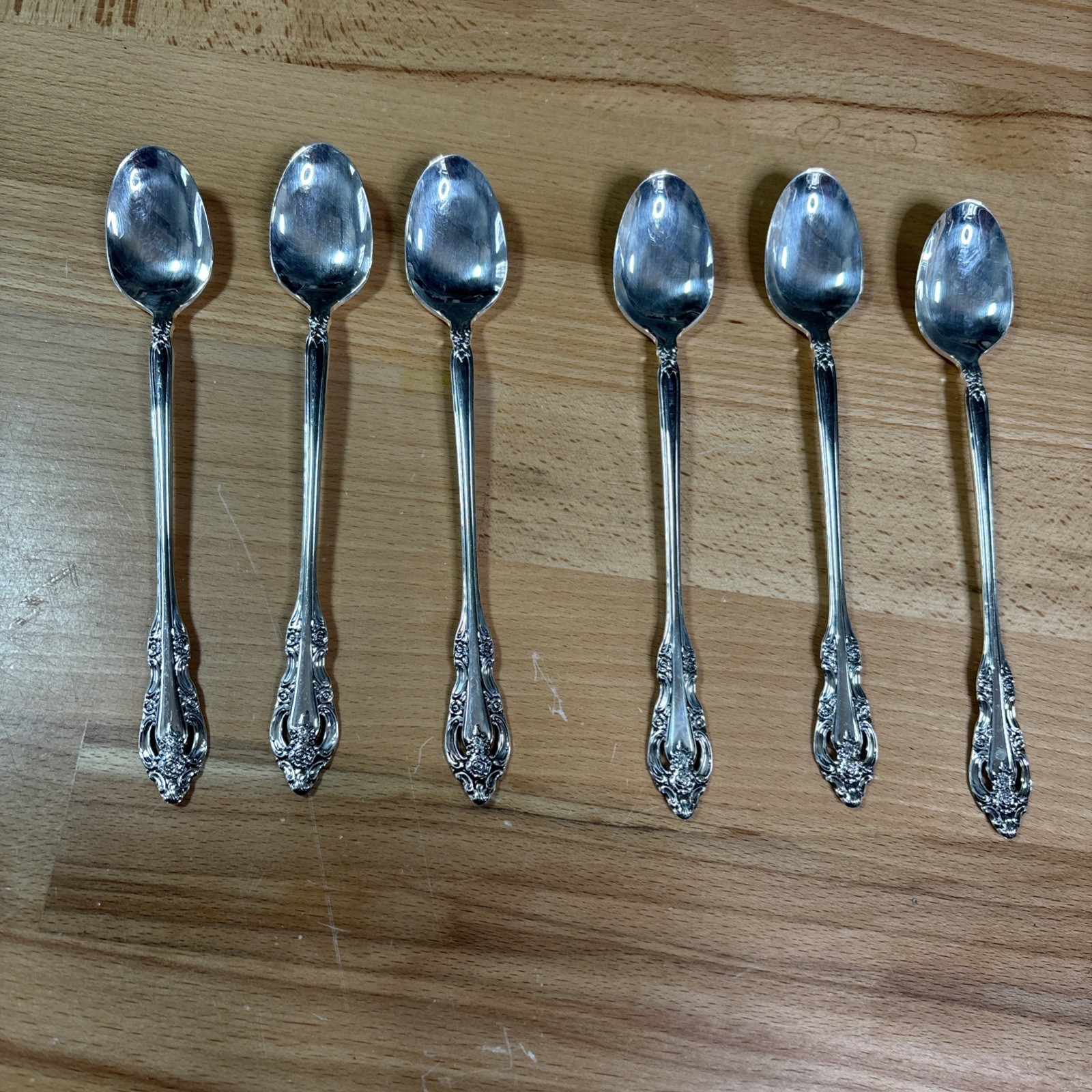 Lot Of Six (6) Community Iced Tea Spoons