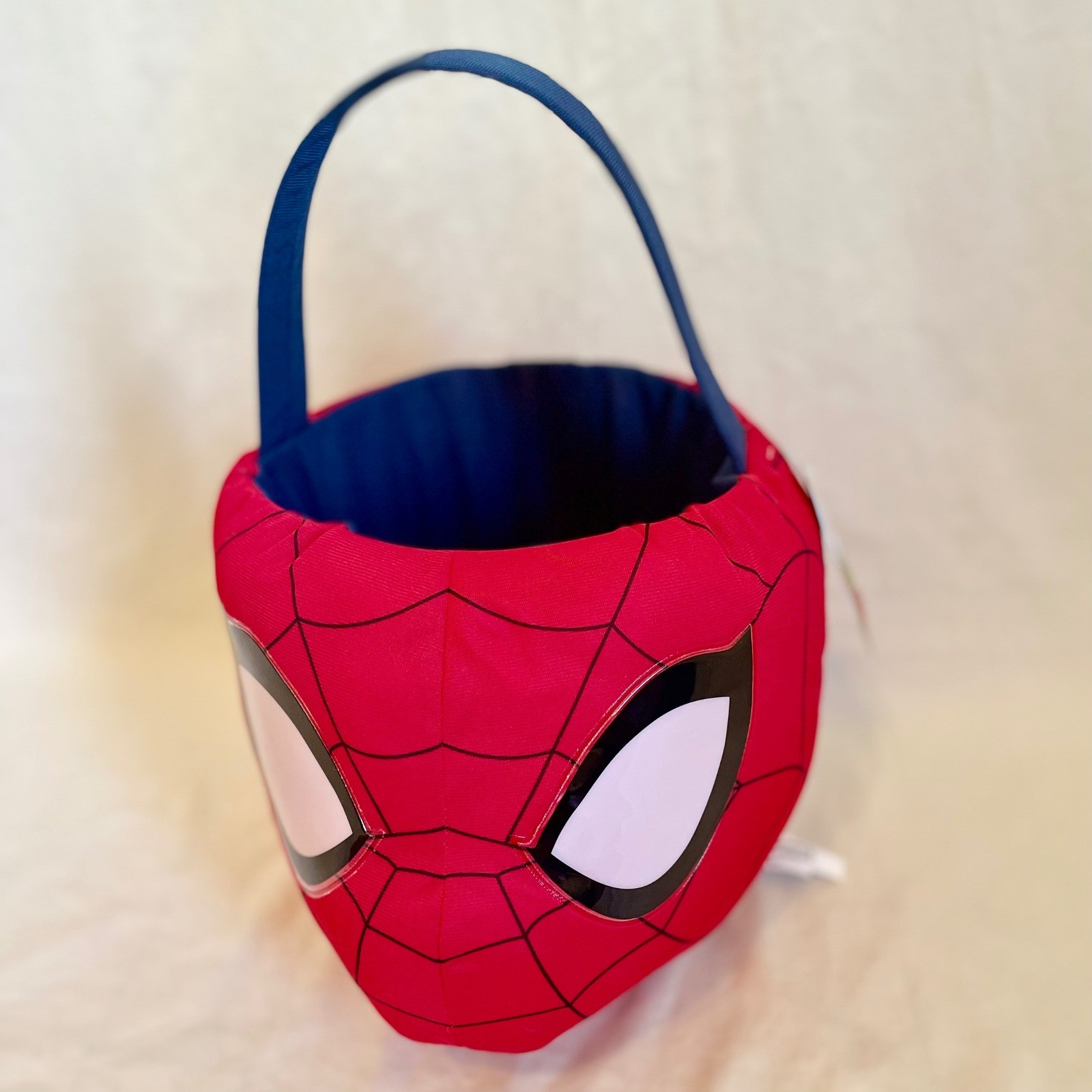 Marvel Spiderman Plush Basket Red Blue Superhero Halloween Easter Candy Pail NWT
