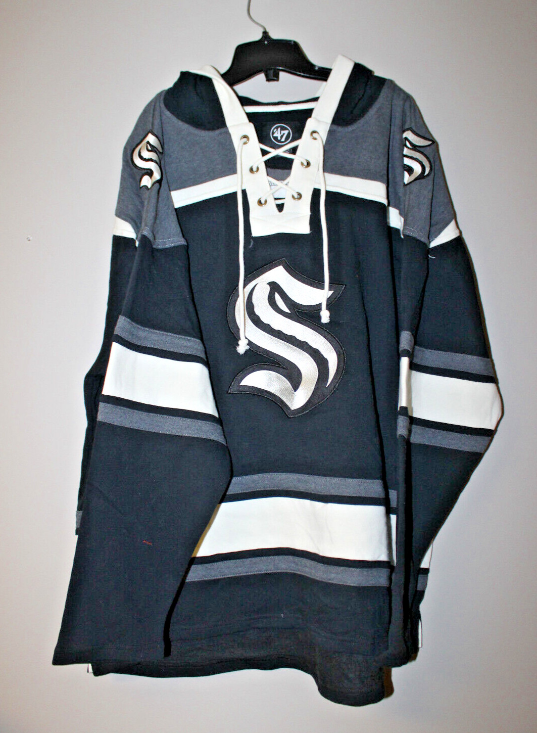 New NHL seattle kraken Lacer jersey style mid weight cotton hoodie men's L