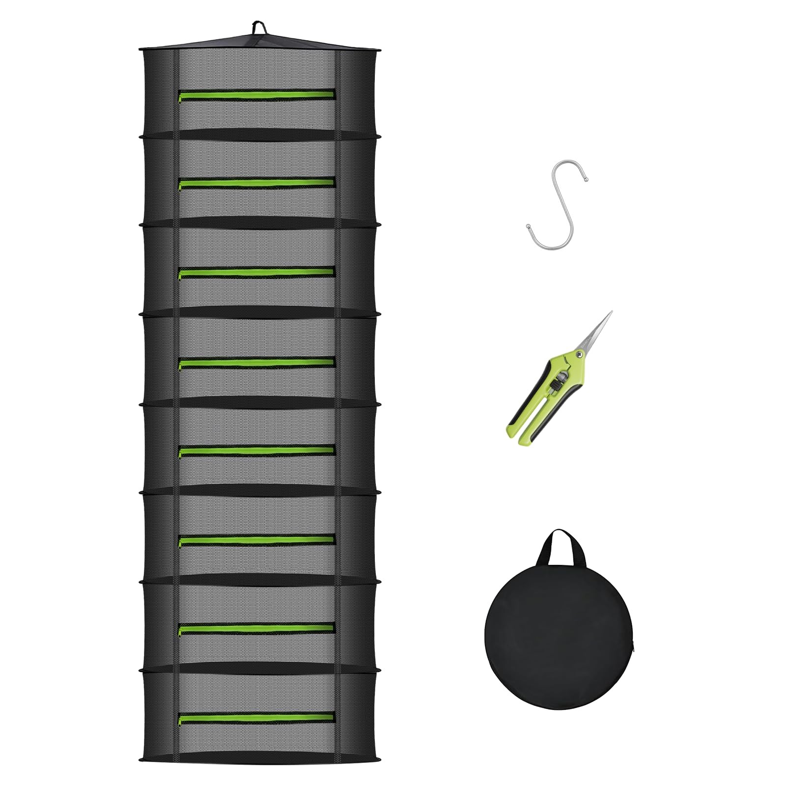 8 Layer Herb Drying Rack Collapsible Mesh Net Large Capacity Hanging Food Plant