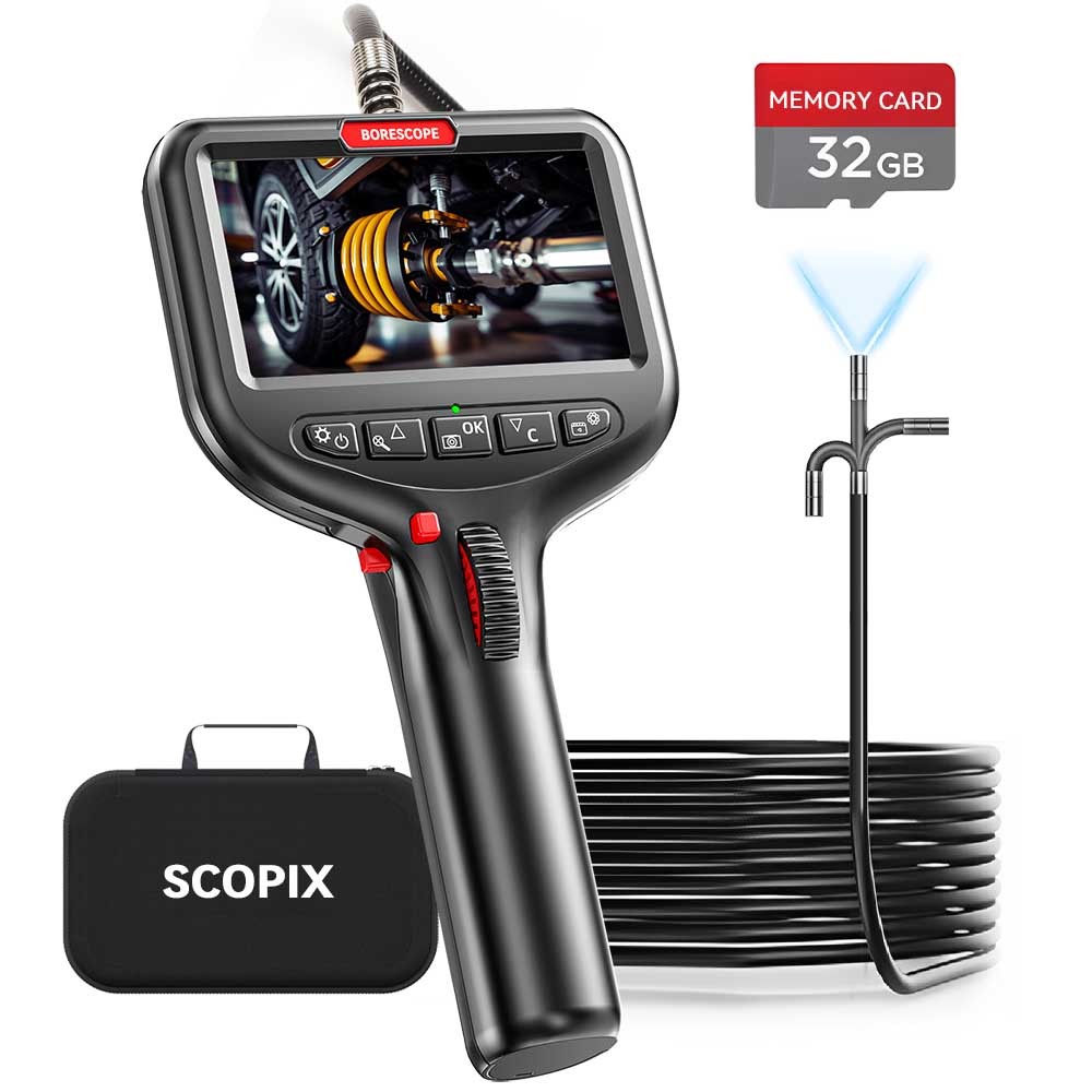Two-Way Articulating Borescope Camera with Light Endoscope Inspection Camera HD