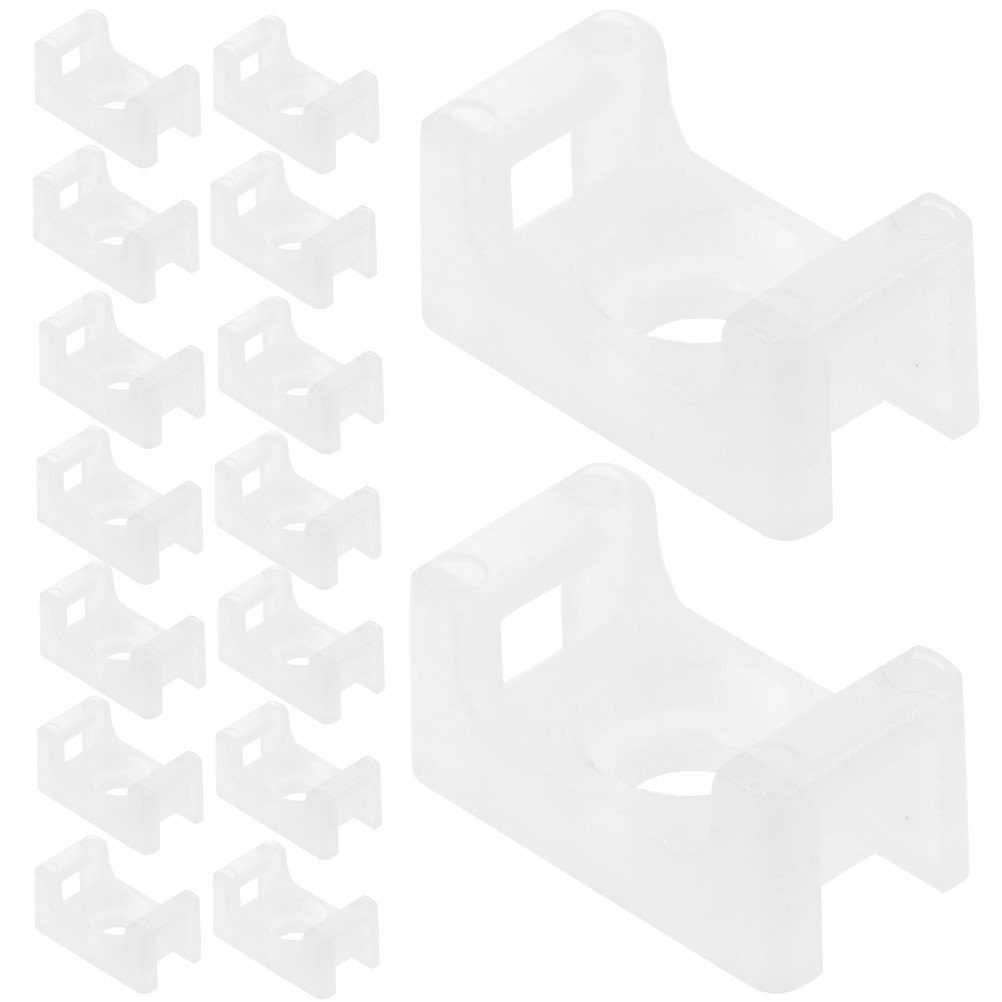 100Pcs Durable Reusable Nylon Saddle Cable Tie Holder White with Screw Hole