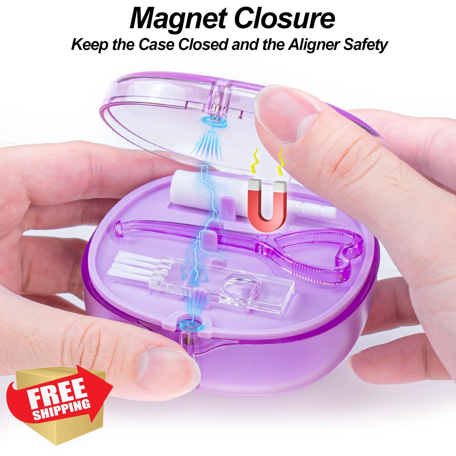 Retainer Container Case with Mirror Aligner Holder Mouthguard