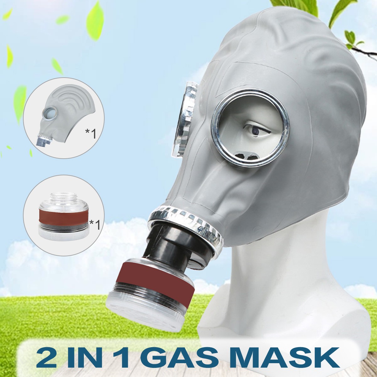 5964 Protective GAS MASK Full Face with Filter + role-playing，US SELLER