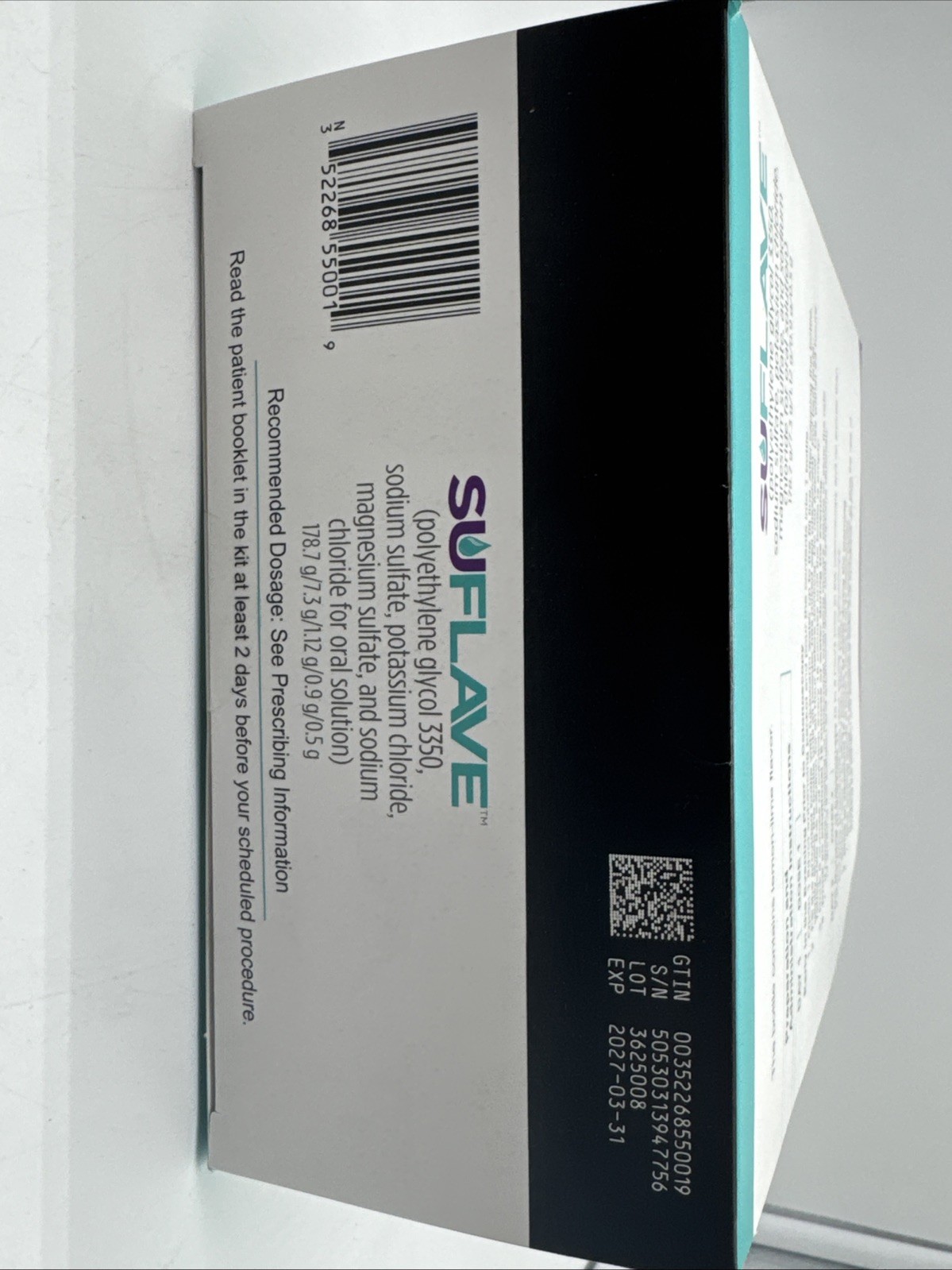 Braintree Suflave 178.7 g polyethylene glycol 3350 Laxative Kit