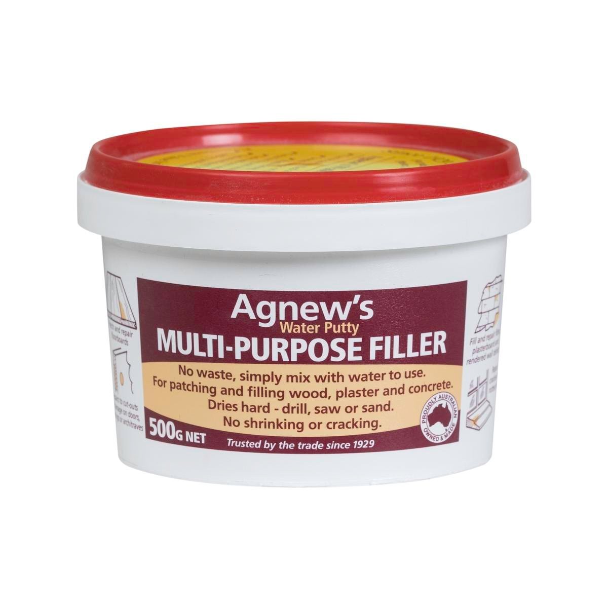Agnews Water Putty - Multi-Purpose Filler & Floor Leveler (Interior/Exterior Gra