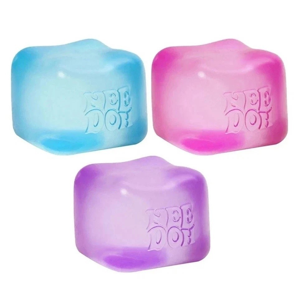 Nee Doh Nice Cube Super Solid Squish! - Blue Purple Pink - Brand New! US