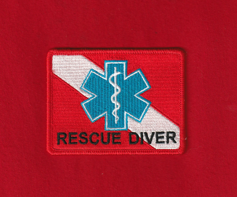 RESCUE DIVER Star of Life Dive Flag Fully Embroidered Patch SCUBA Certification