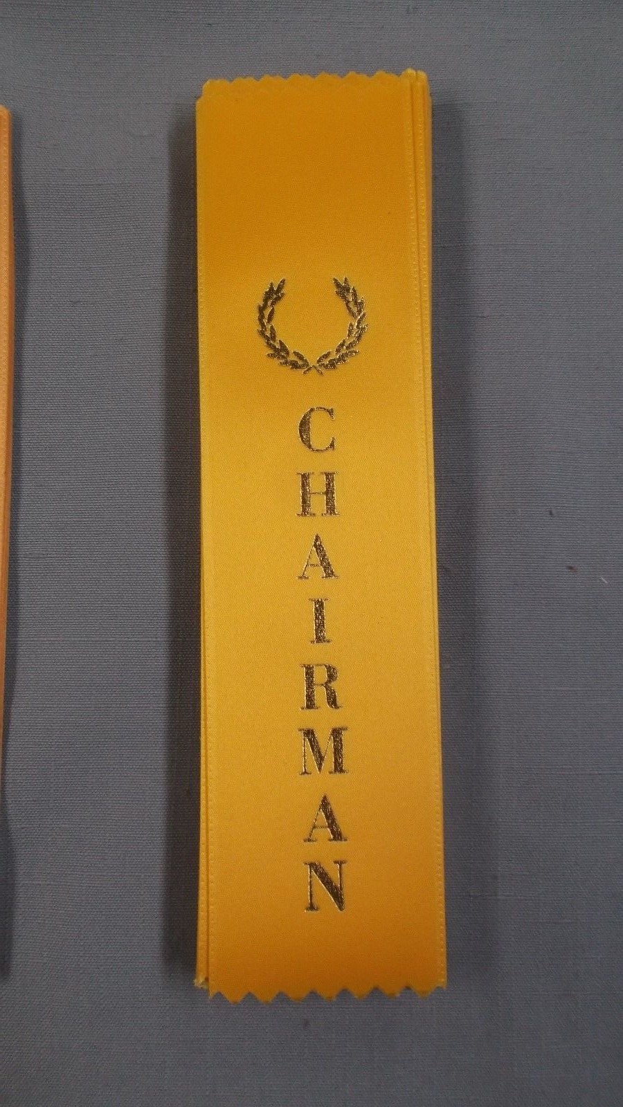 CHAIRMAN gold ribbon with gold foil letters lot of 5 wreath