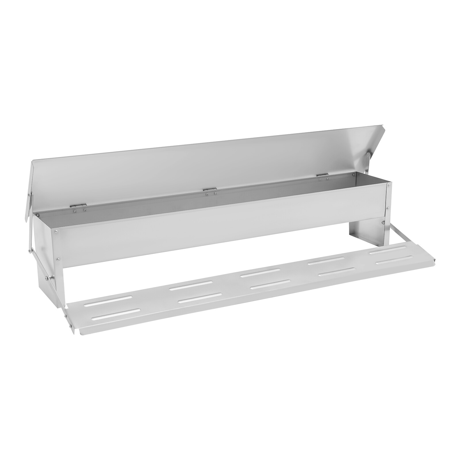 Automatic Chicken Feeder Galvanized Sheet Poultry Feed Protector 22lbs Capacity