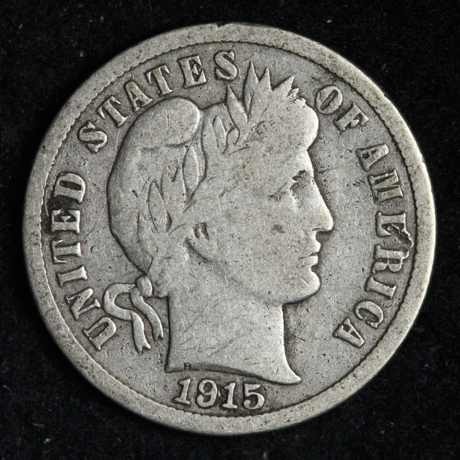 1915-S Barber Silver Dime CHOICE FINE E270 KB