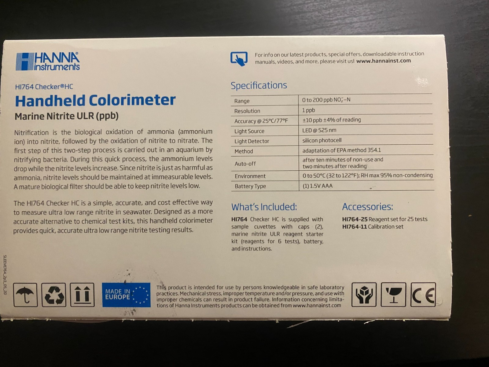 HI764 Nitrite Ultra Low Range Checker