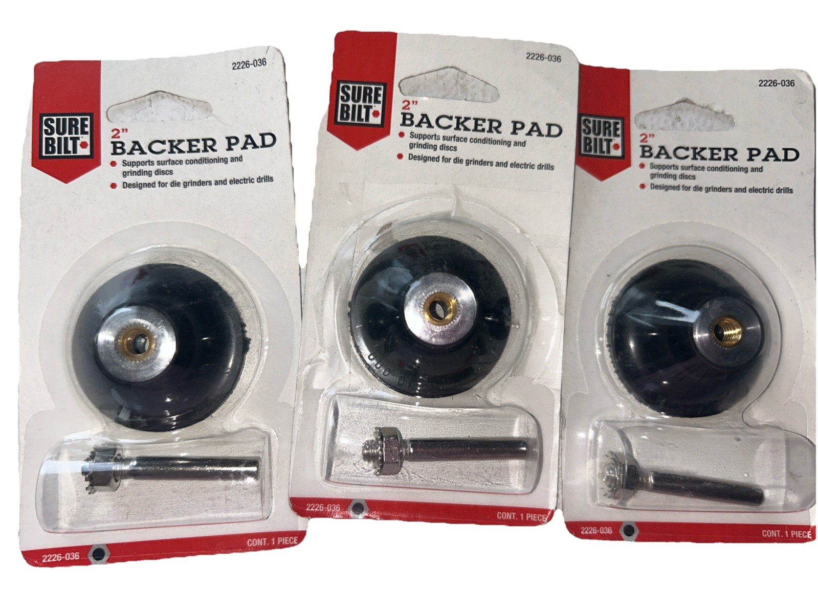 Lot of 3 SureBilt 2in Grinding Disc Backer Pad