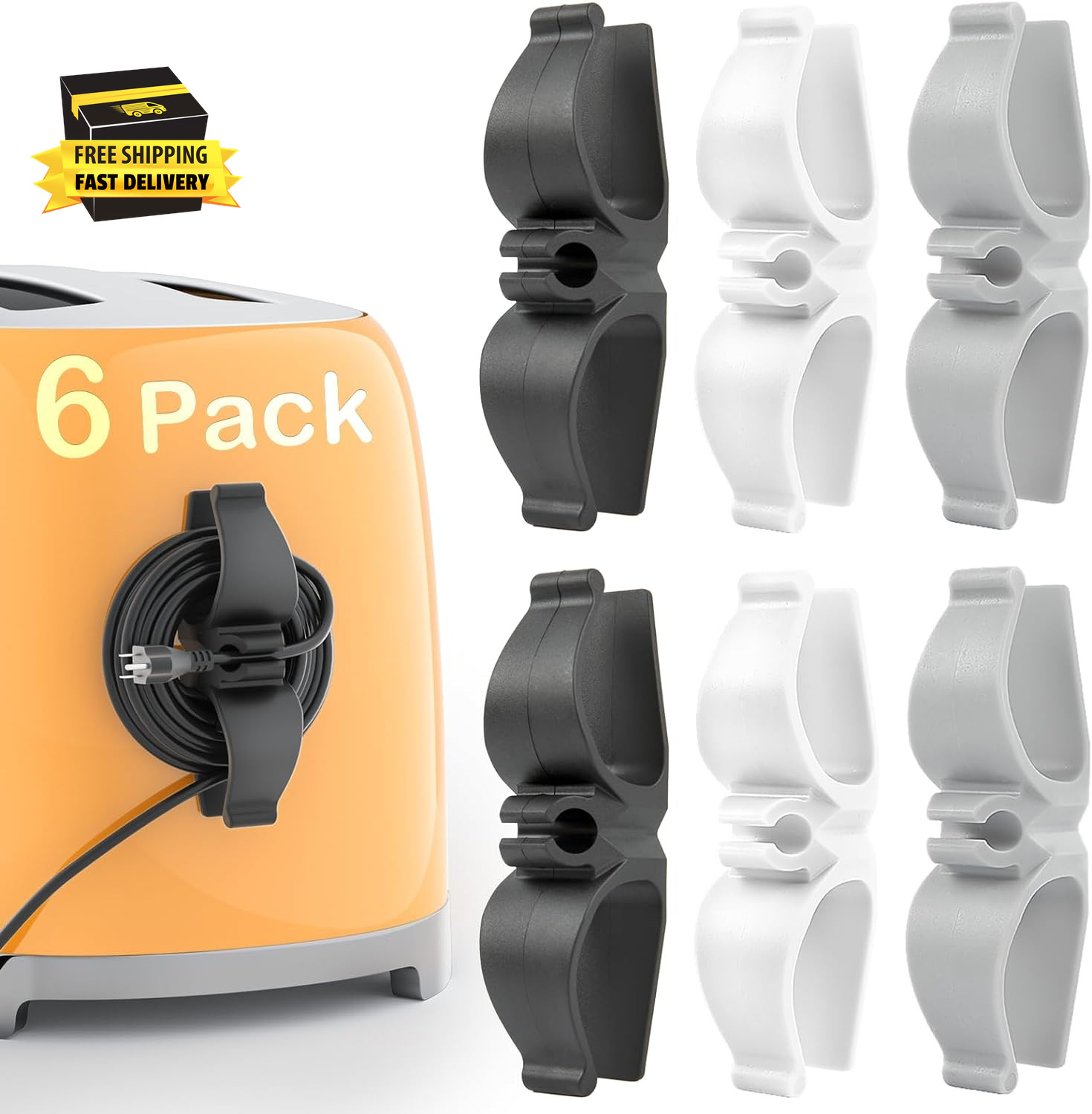 Cord Organizer for Kitchen Appliances-6 Pack, Appliance Cord Organizer Stick On,