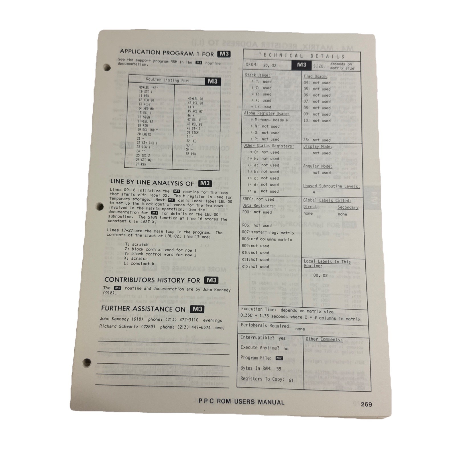 Vtg 1981 PPC ROM User Manual HP-41C HP-41CV Hex Decimal Byte Table Complete Set