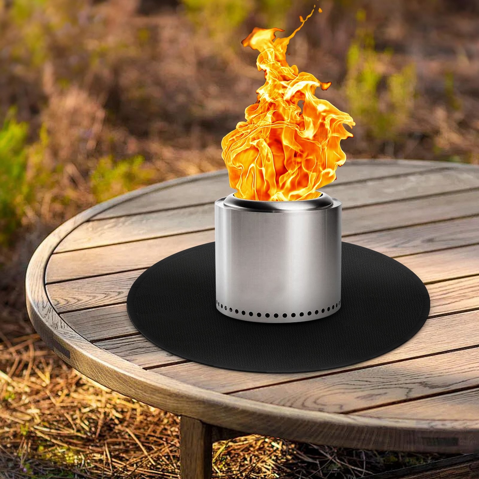 20 inch Fire Pit Mat Round 4 Layer Under Grill Mat Fireproof Fire Protector