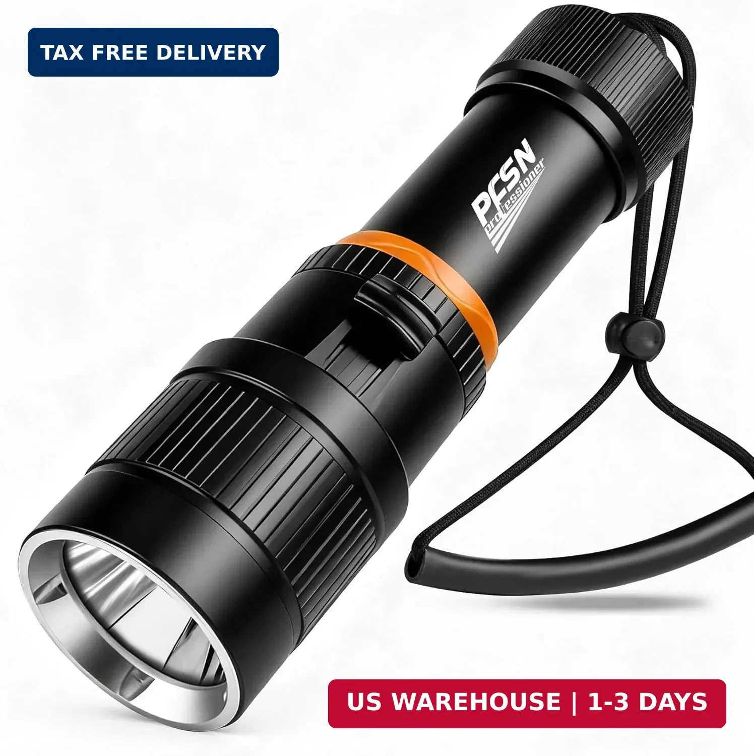 Scuba Dive Light Diving Flashlight - PFSN High Lumens Underwater Flashlight IPX6