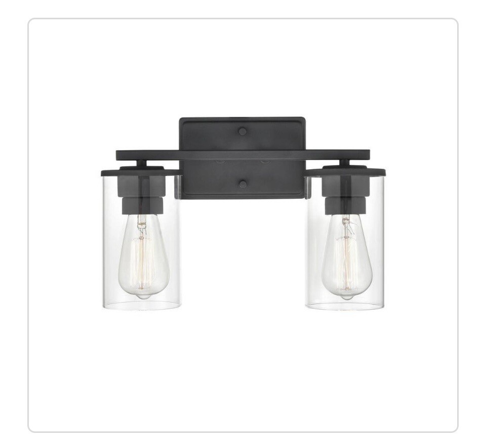 Millennium Lighting Verlana 14 in. 2-Light Matte Black Bathroom Vanity Light