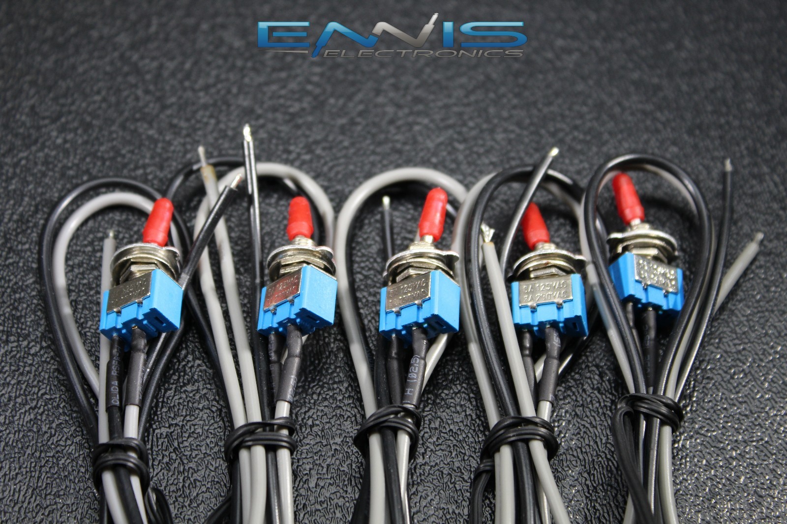 5 PCS TOGGLE SWITCH SPST ON OFF W/ WIRES 3 AMP 250V 6 AMP 125V 2 PIN EC-126