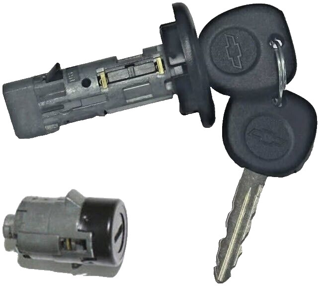 NEW CHEVROLET OEM IGNITION SWITCH LOCK CYLINDER + 1 DOOR LOCK CYLINDER + 2 KEYS