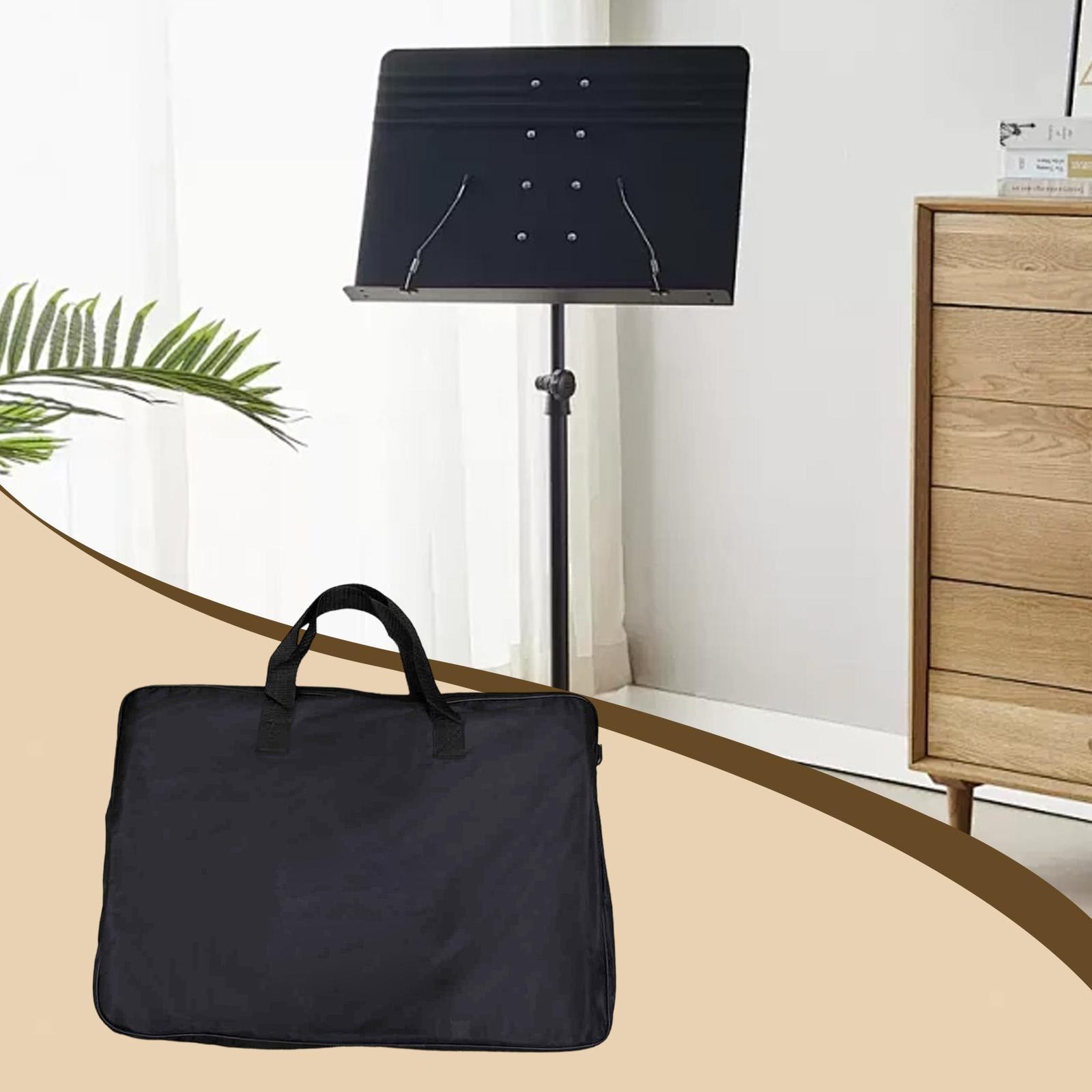 Music Stand Bag Zipper Closure Black for Notebook Books Premium Oxford Cloth