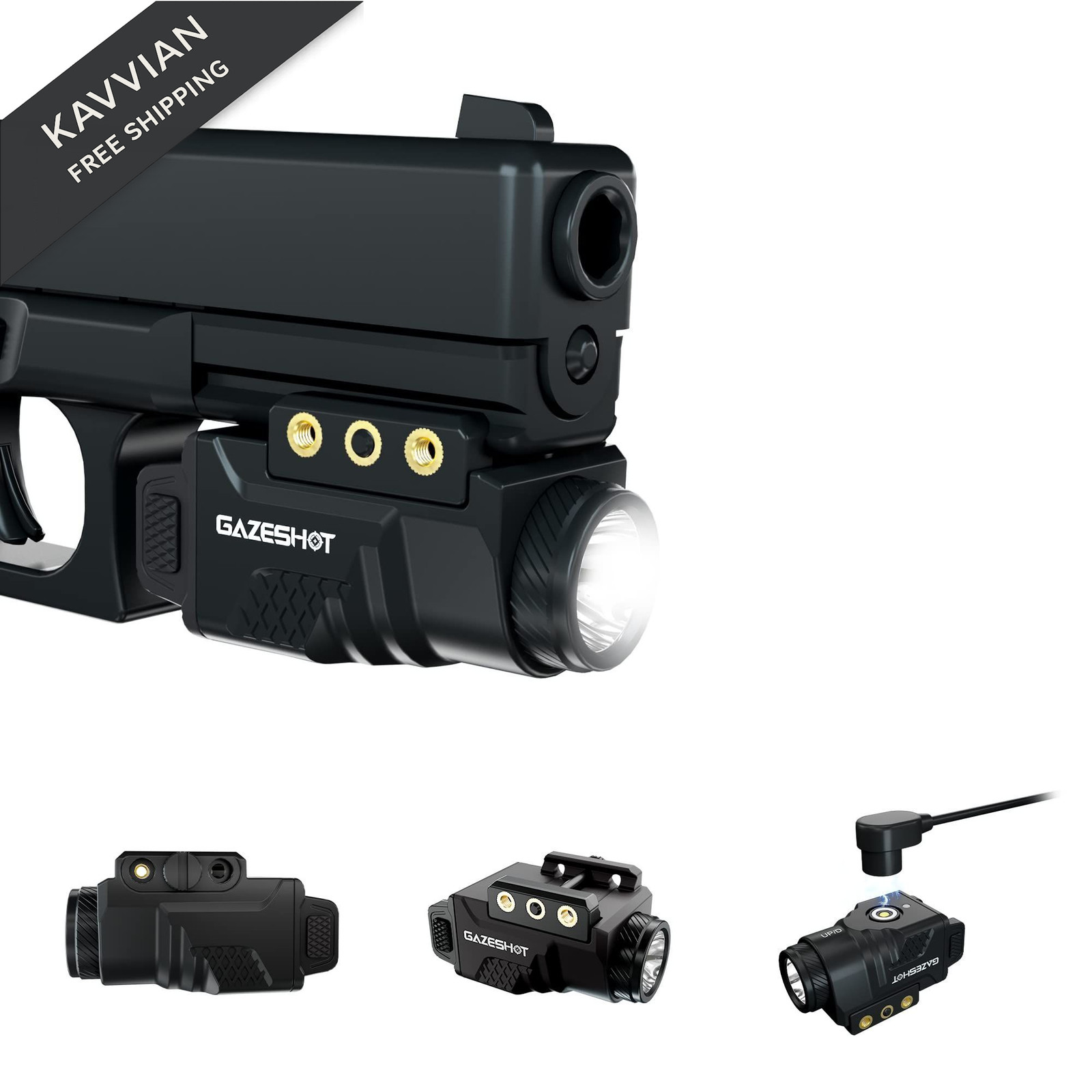 GAZESHOT Pistol Light Tactical Flashlights Only Light, 800 Lumens