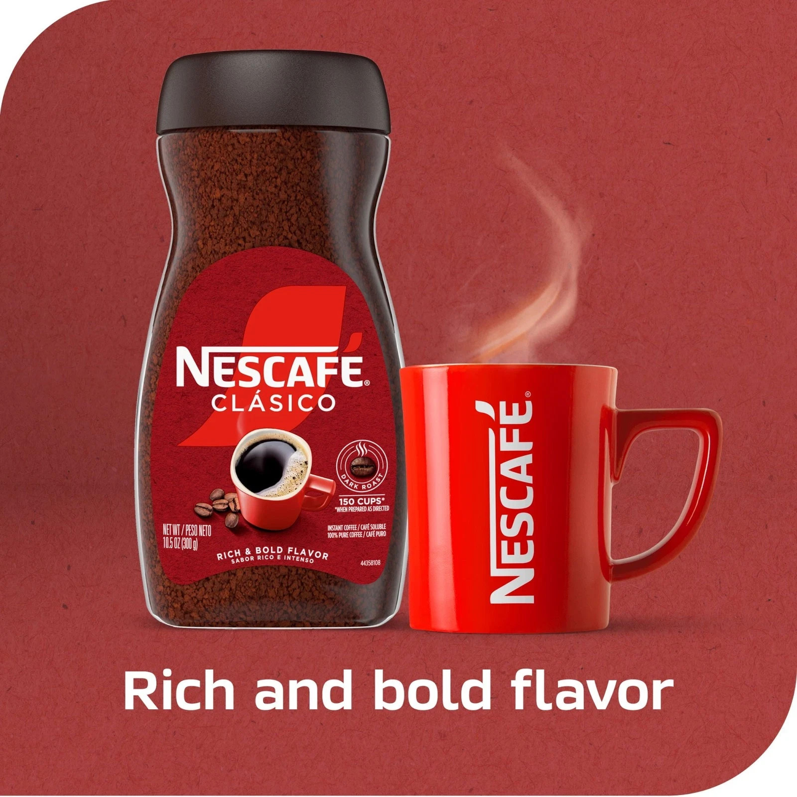 Nescafé Clasico Dark Roast Instant Coffee, 10.5 oz
