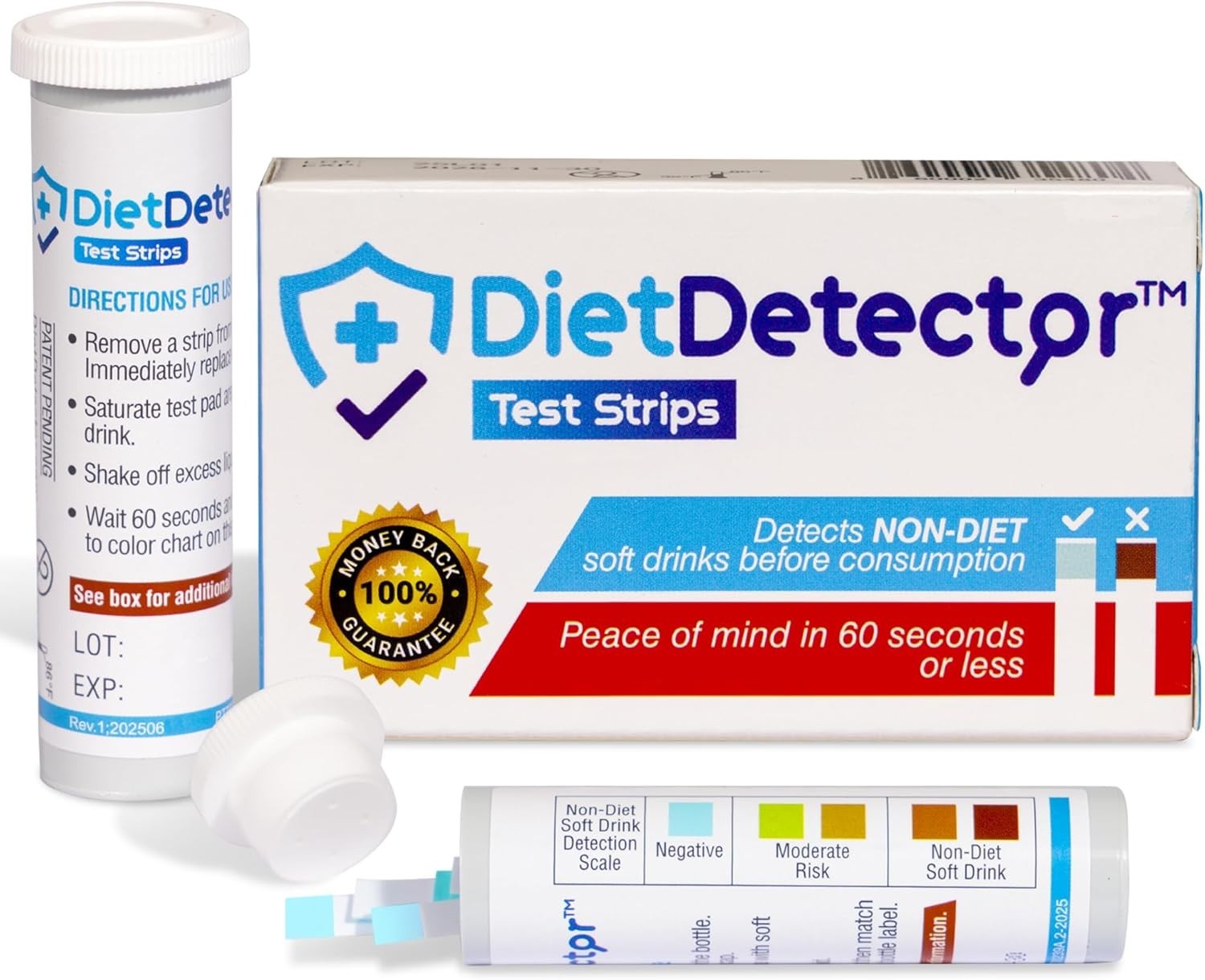 40 Disposable Diet Drink Testing Strips - Assure Sugar-Free Beverages Anywhere