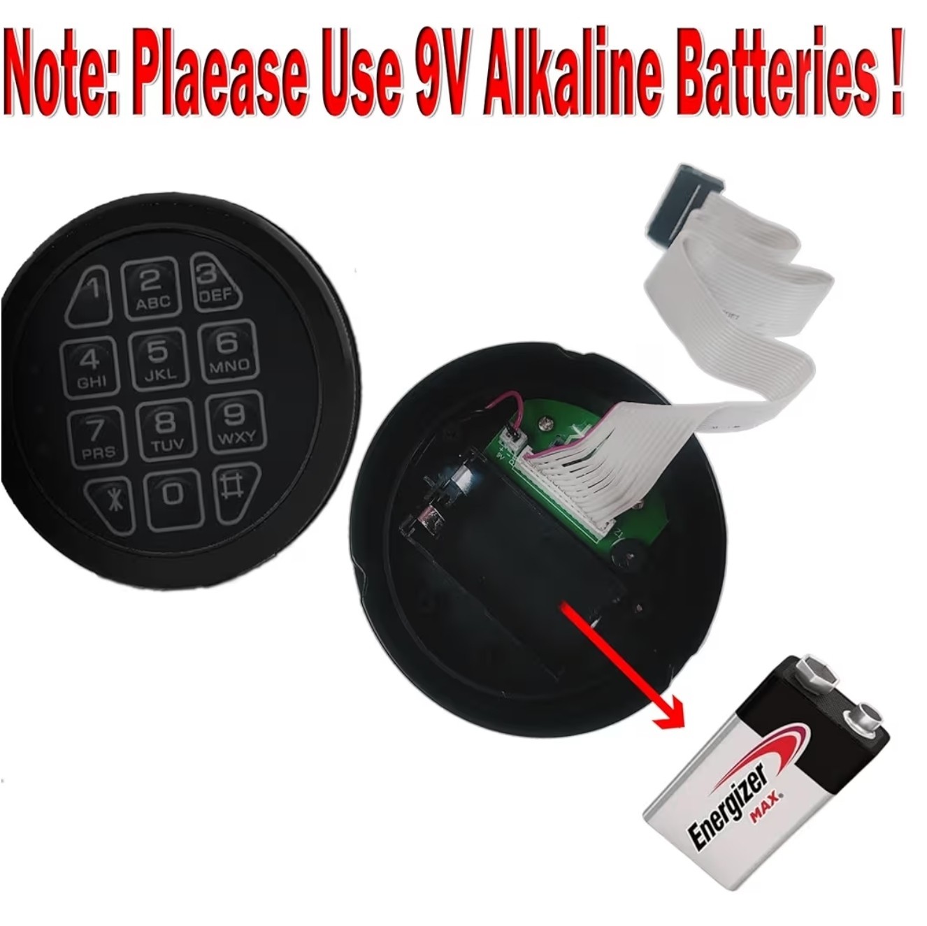 Gun Safe Lock Replacement Black Keypad with Solenoid Lock For Safe Box