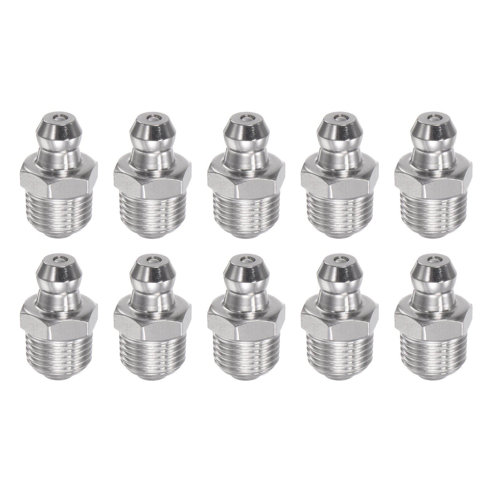 10Pcs 304 Stainless Steel Straight Hydraulic Grease Fitting 1/8-27inch Thread