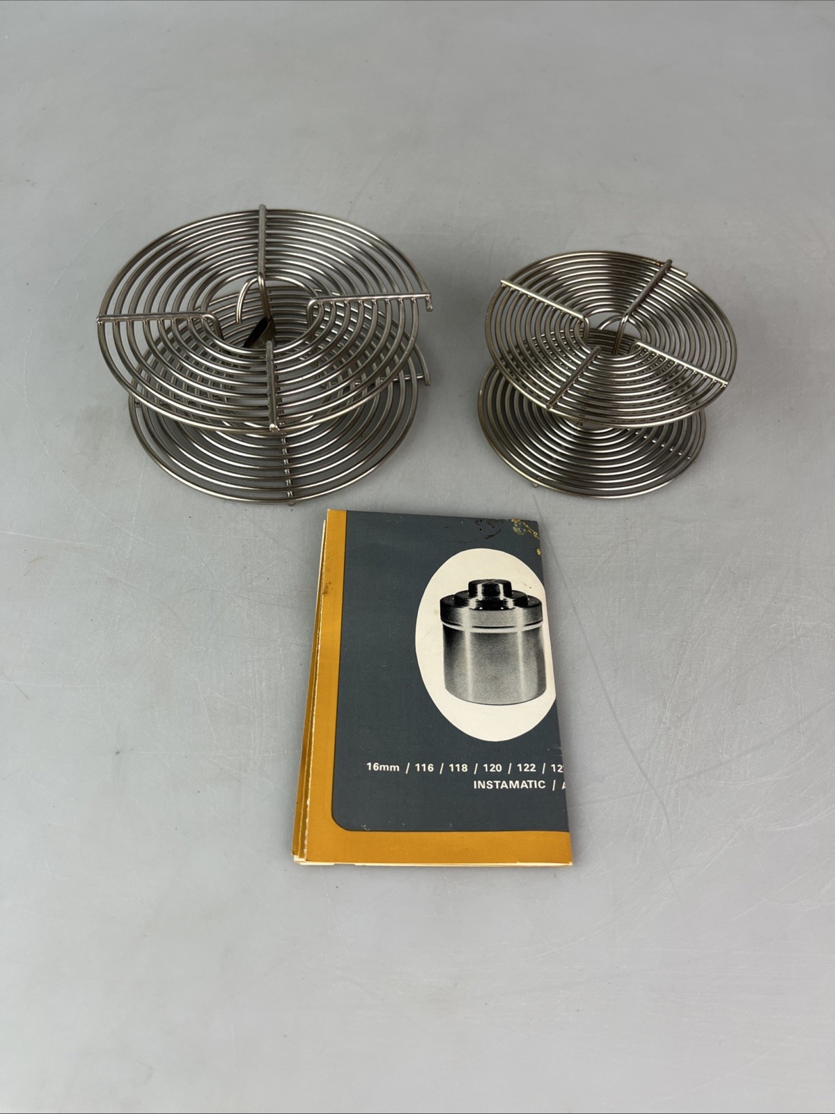 Lot of Two Stainless Steel Developing Darkroom Film Processing 35mm Reels